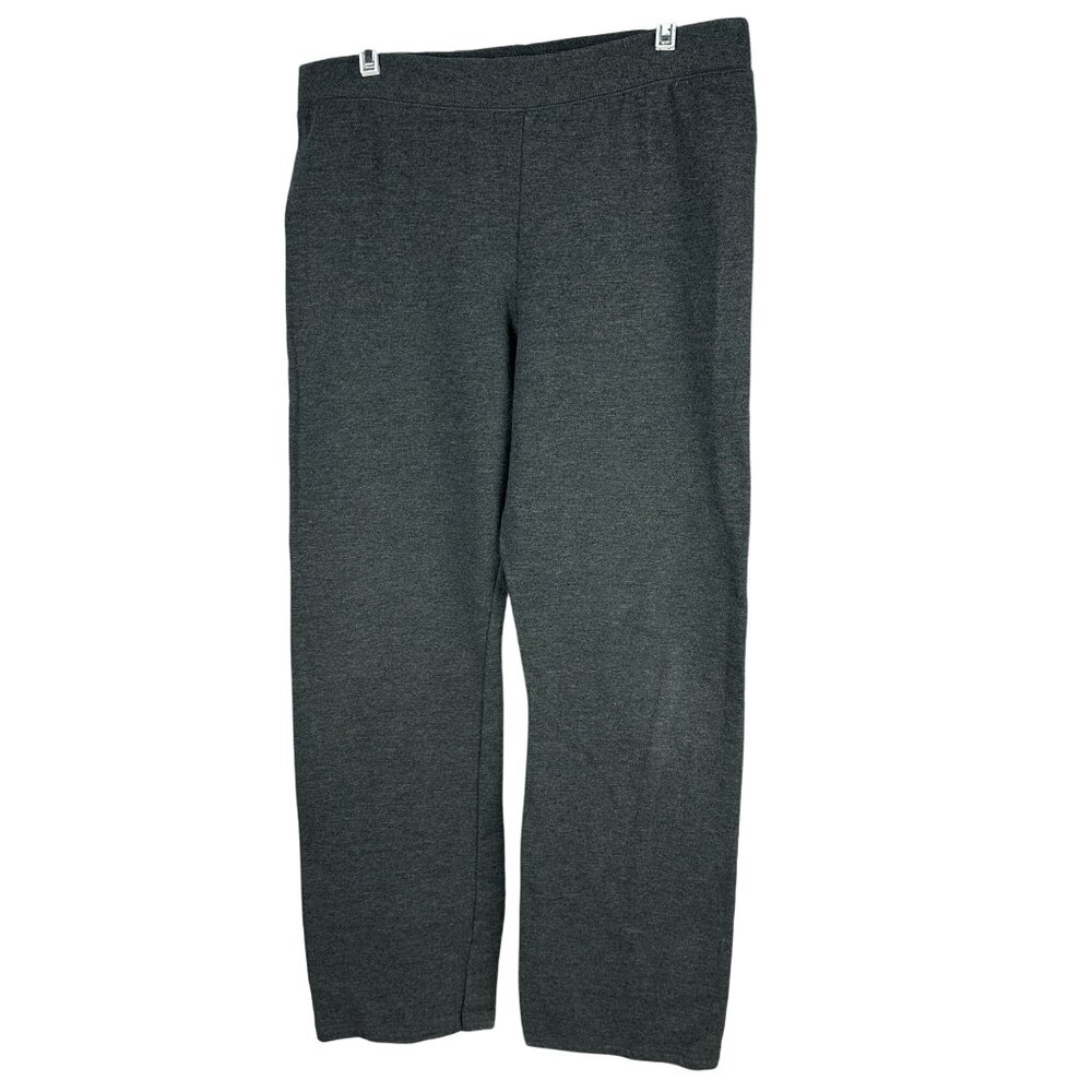 Hanes Gray Petite Straight Leg Stretch Pants Small Made In El Salvador